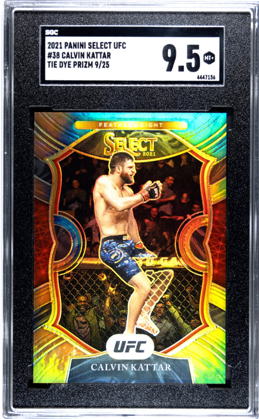 Calvin Kattar Panini Select UFC 2021 Tie Dye Prizms /25 Concourse SGC 9.5