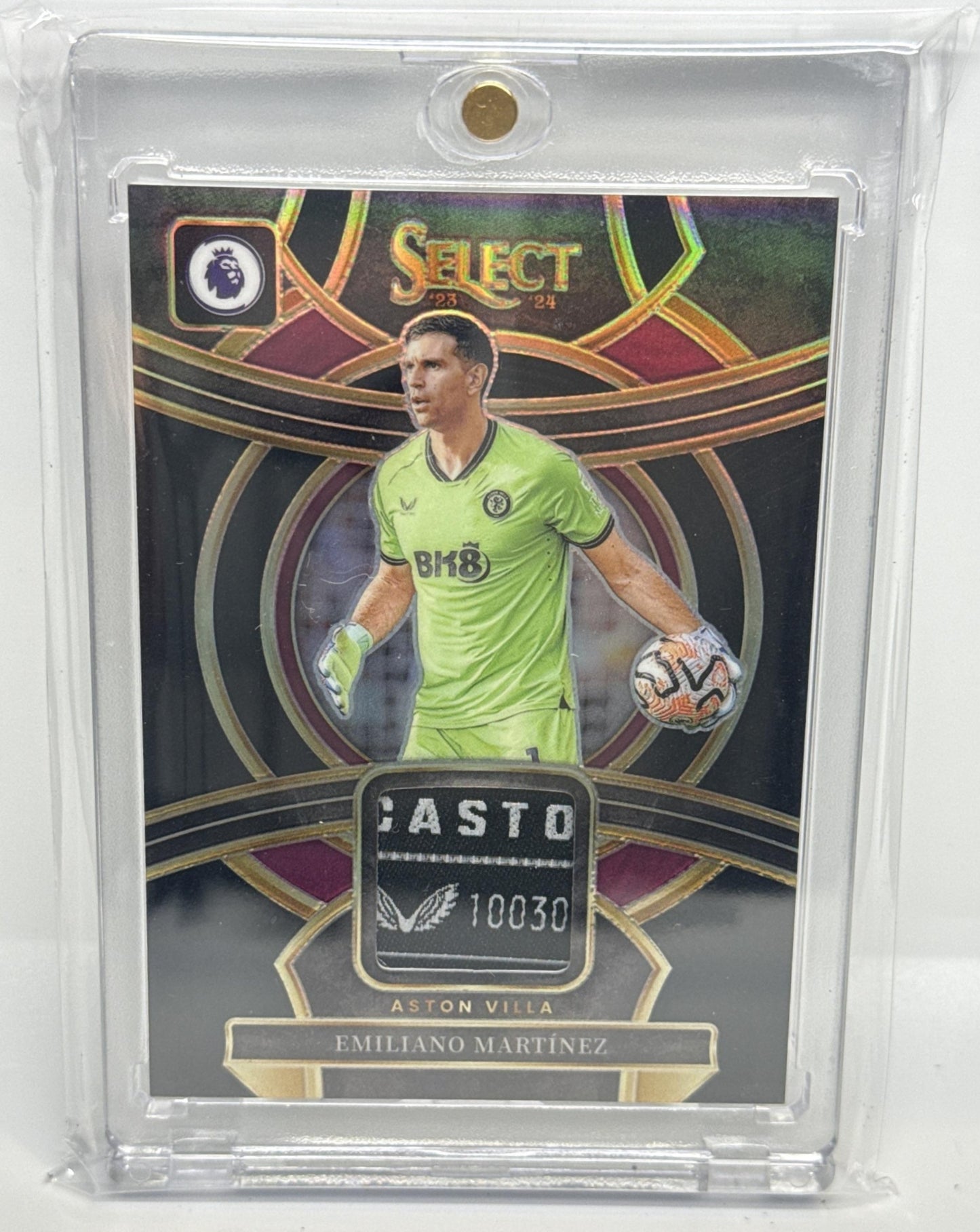 Emiliano Martinez Panini Select PL 2023-24 Swatches Black 1/1 MEM Aston Villa