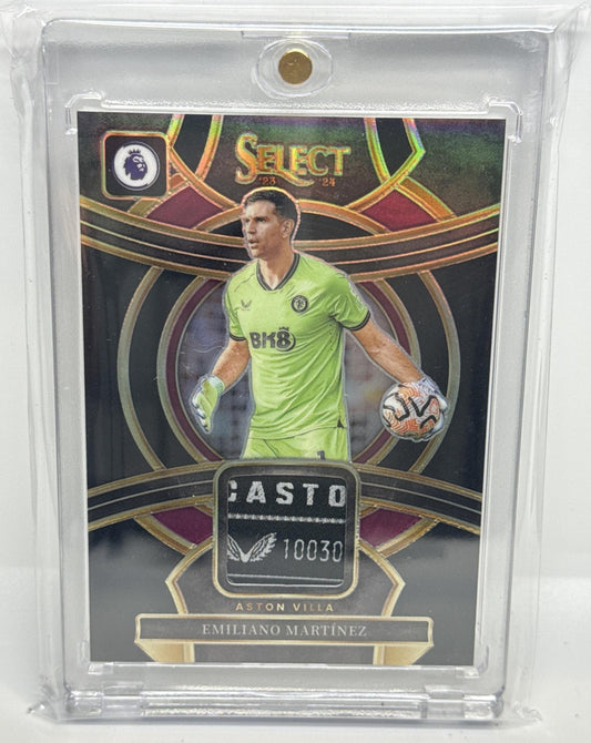 Emiliano Martinez Panini Select PL 2023-24 Swatches Black 1/1 MEM Aston Villa