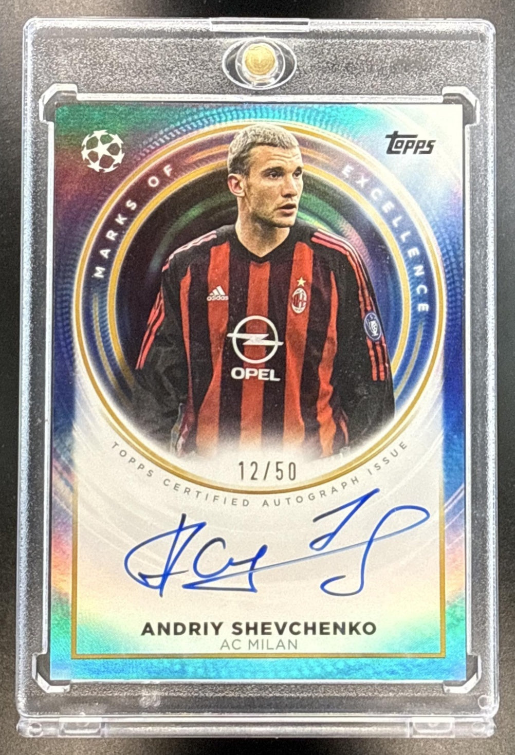 Andriy Shevchenko Topps UCC Finest 2025-26 Gold /50 Auto AC Milan
