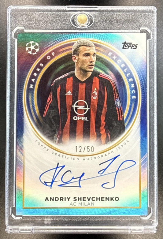 Andriy Shevchenko Topps UCC Finest 2025-26 Gold /50 Auto AC Milan