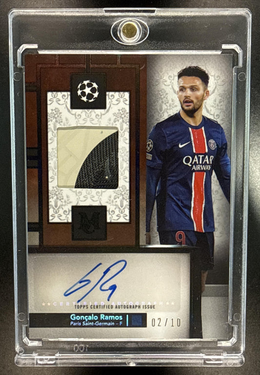 Goncalo Ramos Topps Museum Collection UCC 2024-25 Black /10 Auto Paris Saint-Germain