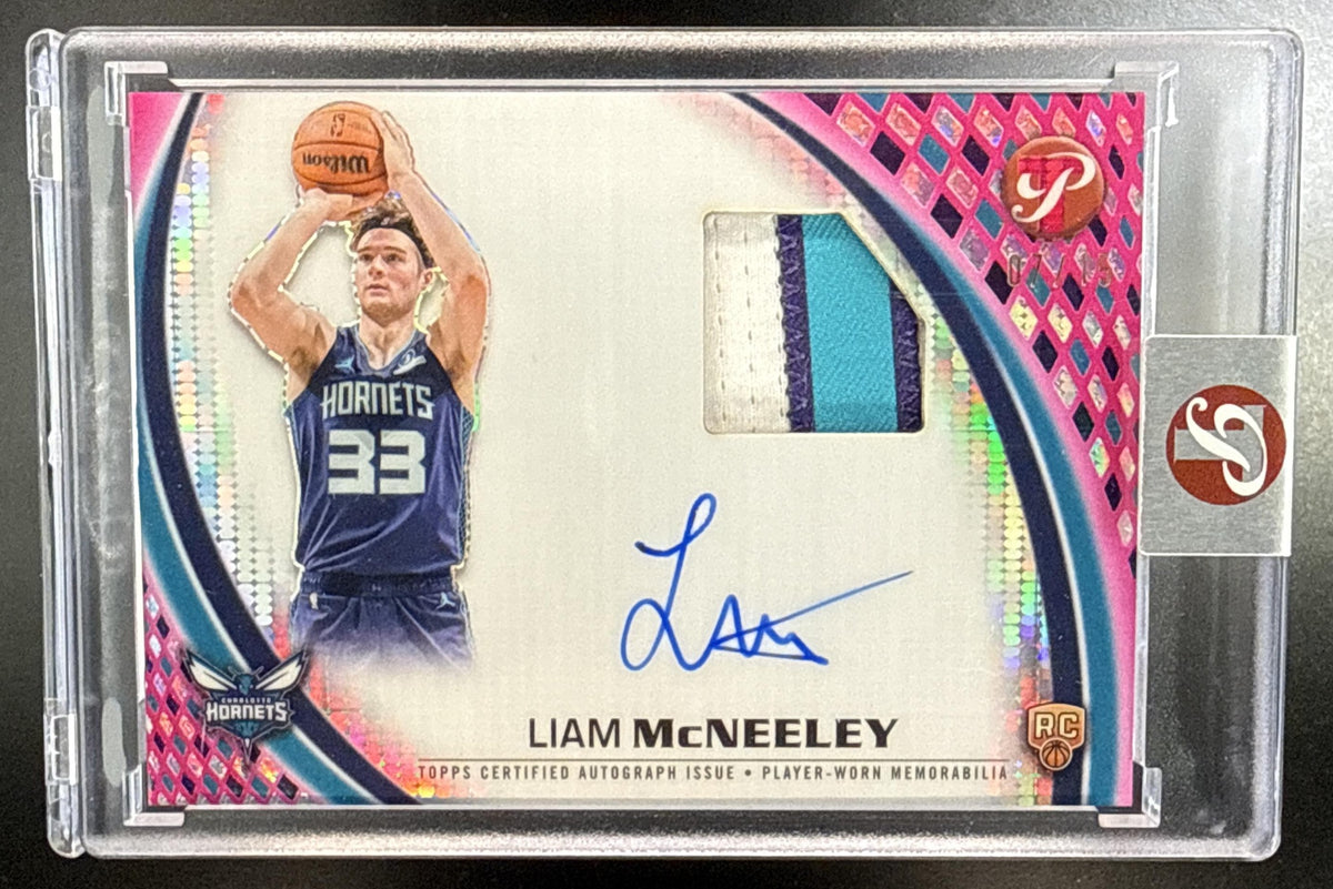 Liam McNeeley Topps Pristine 2025-26 Pink /15 MEM RC Auto Charlotte Hornets