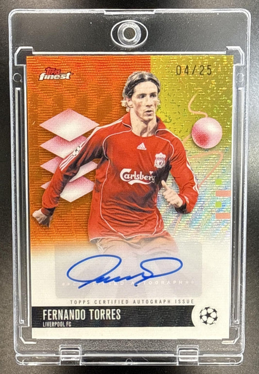 Fernando Torres Topps UCC Finest 2025-26 Orange Wave Refractor /25 Liverpool FC