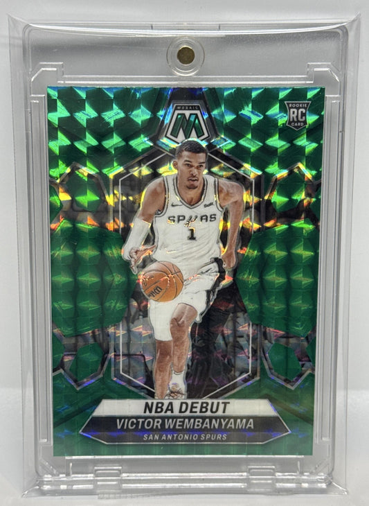 Victor Wembanyama Panini Mosaic 2023-24 Green Mosaic NBA Debut San Antonio Spurs