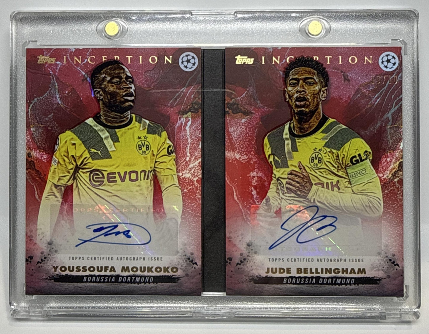 Bellingham/Moukoko Topps Inception UCC '22 Dual Auto Book /10 Borussia Dortmund