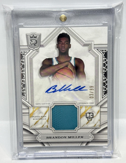 Brandon Miller Topps Royalty Collection 2023-24 /99 MEM Auto Charlotte Hornets