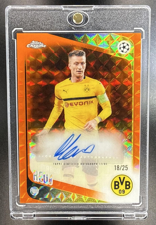Marco Reus Topps Chrome UCC 2025-26 Orange Geometric /25 Auto Borussia Dortmund
