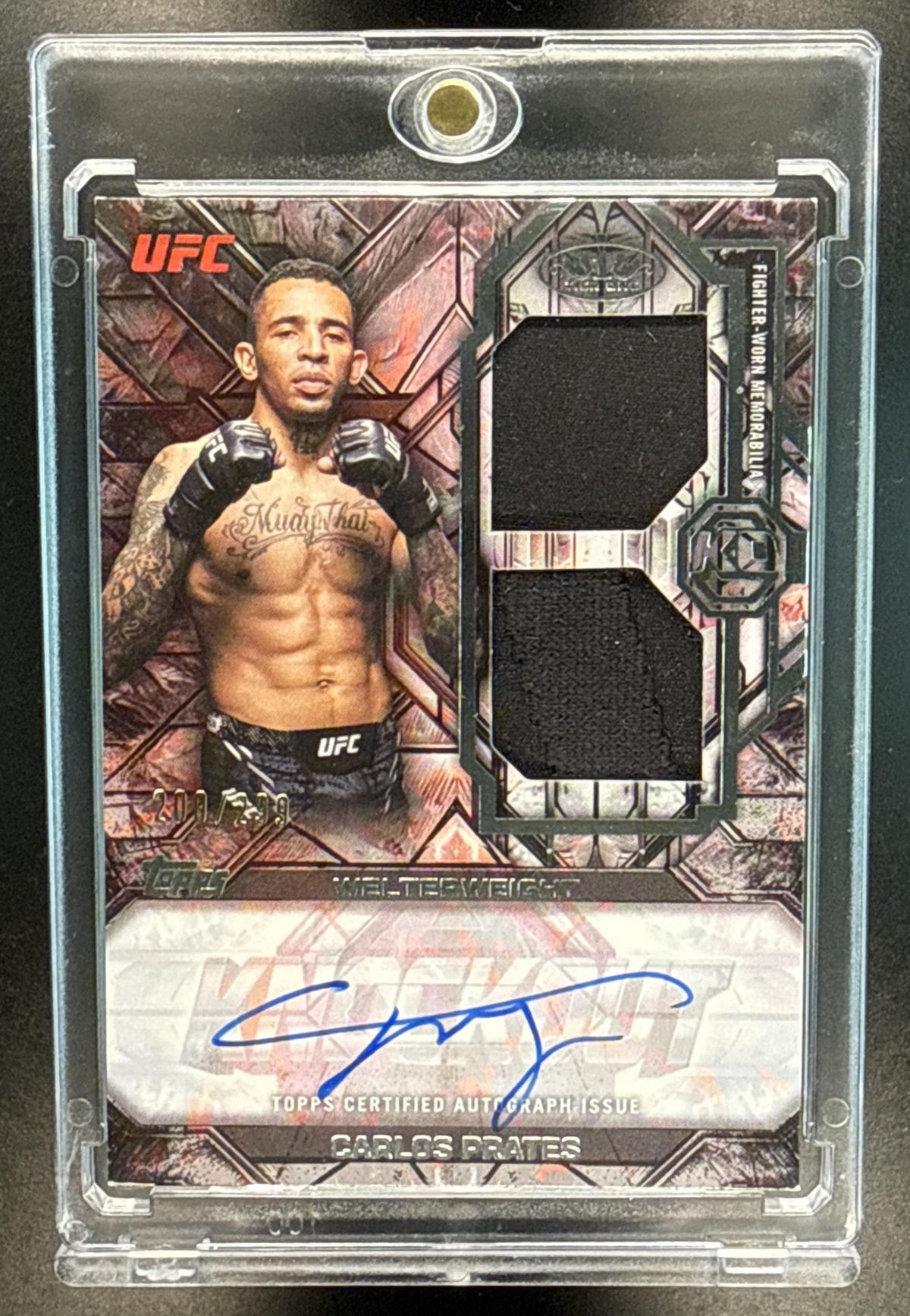 Carlos Prates Topps Knockout UFC 2026 Tier 1 Dual Relic Auto /299 MEM