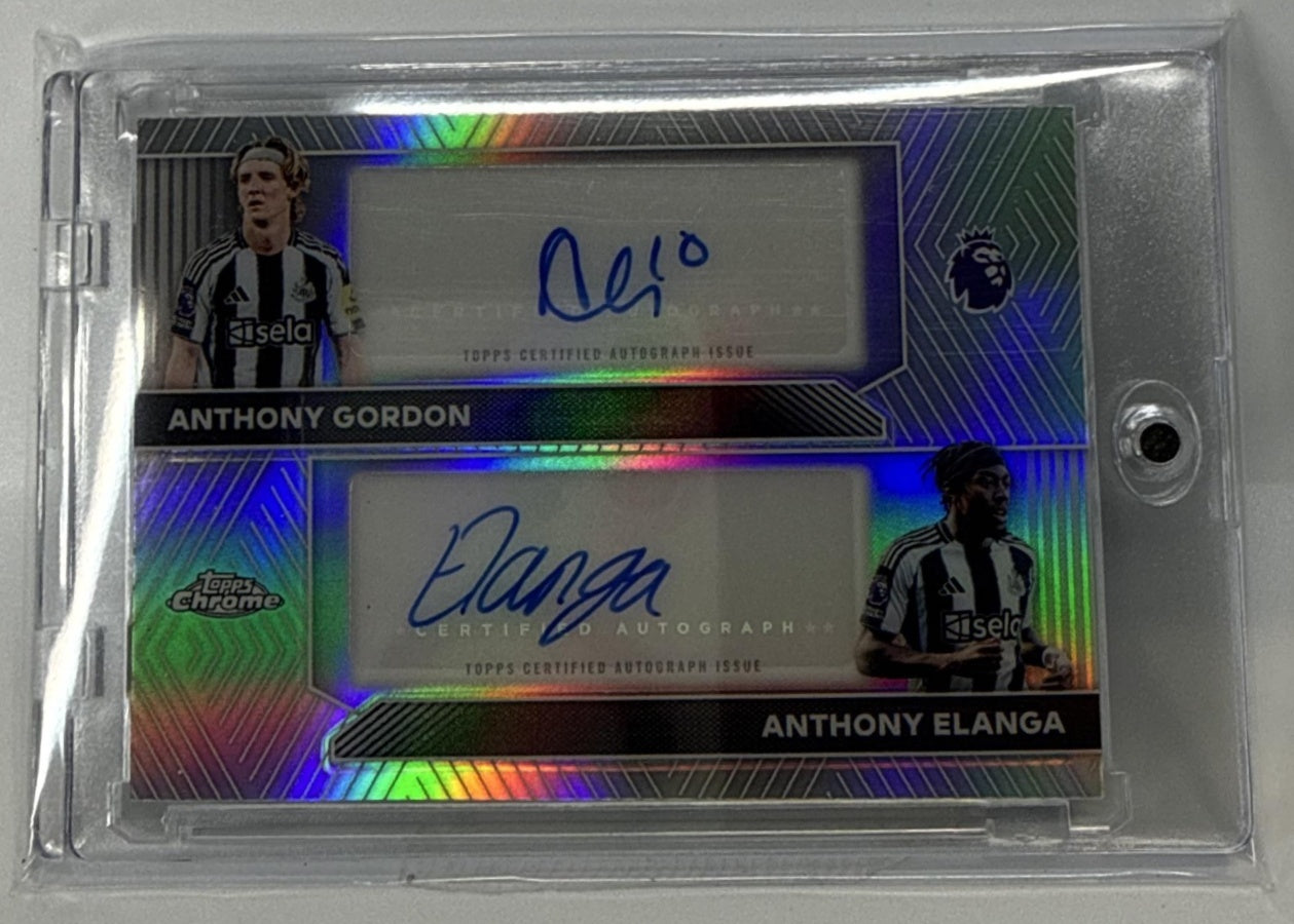 Anthony Gordon Elanga Topps Chrome PL 2026 Dual Auto Newcastle United