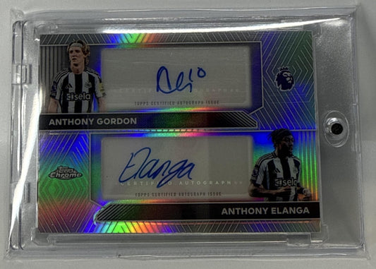 Anthony Gordon Elanga Topps Chrome PL 2026 Dual Auto Newcastle United