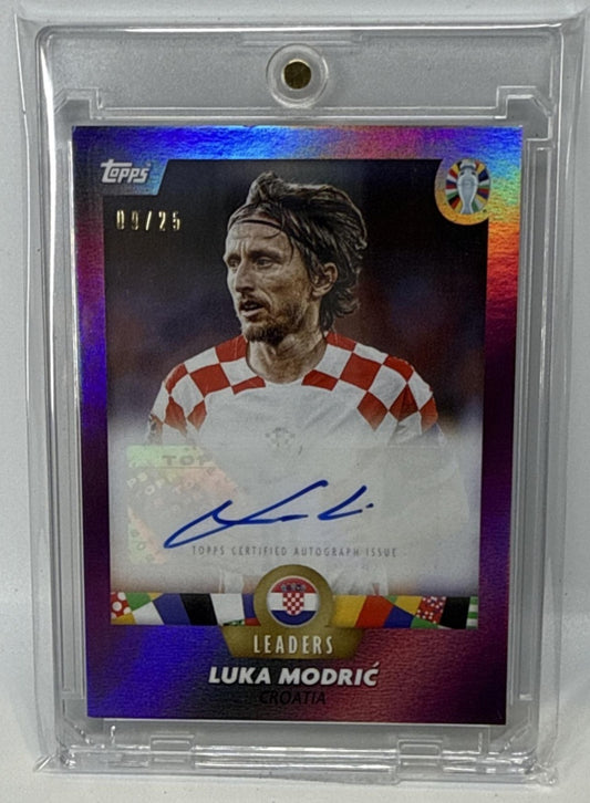 Luka Modric Topps Jose Mourinho Platinum Euro 2024 Leaders Auto Purple /25