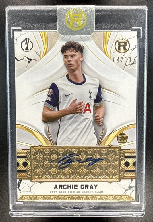 Archie Gray Topps Reverence UCC 2024-25 Auto Black /10 RC Tottenham Hotspur