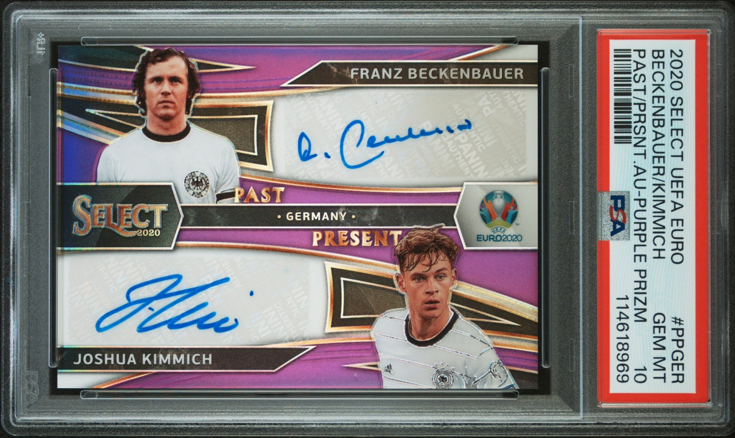 Kimmich/Beckenbauer Select UEFA Euro 2020-21 Purple Prizm /35 Auto PSA10 Germany