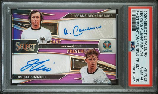 Kimmich/Beckenbauer Select UEFA Euro 2020-21 Purple Prizm /35 Auto PSA10 Germany