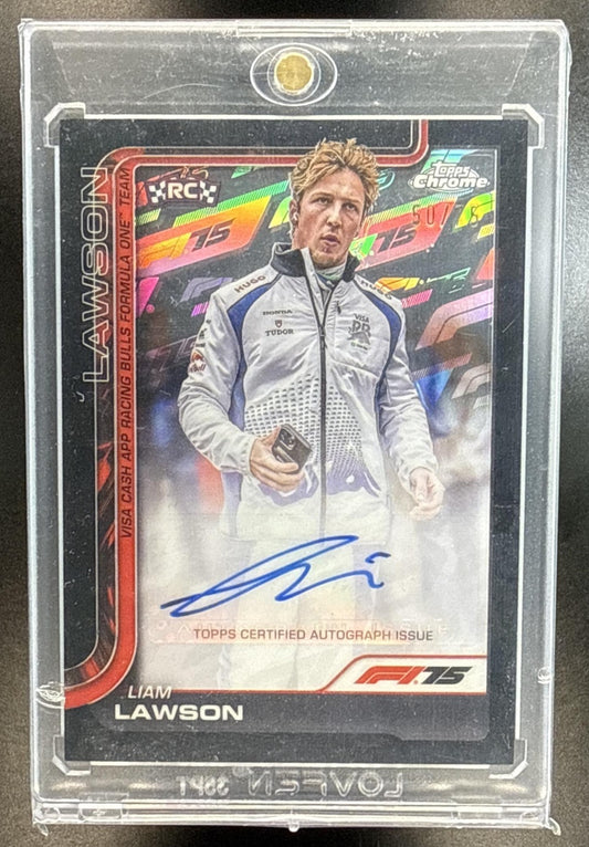 Liam Lawson Topps Chrome Formula 1 2025 F1 75th Anniversary Refractor /75