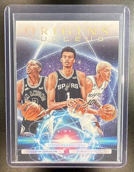 Keldon Johnson Jeremy Sochan Victor Wembanyama Panini Origins 2023-24 Spurs