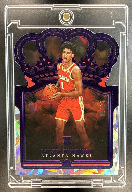 Jalen Johnson Panini Crown Royale 2021-22 Crystal Purple /25 RC Atlanta Hawks