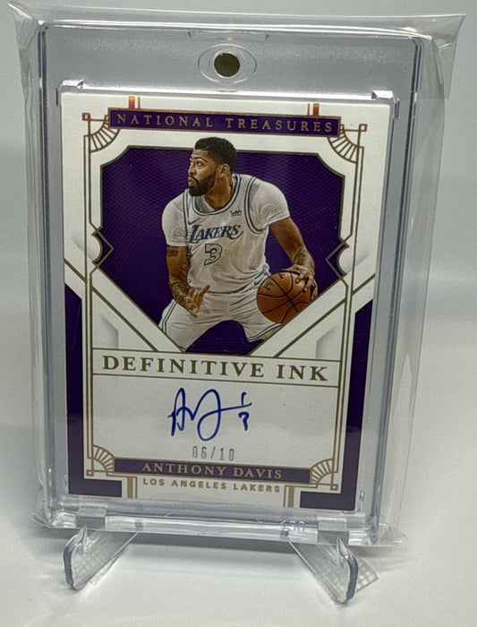 Anthony Davis Panini National Treasures 2020-21 Gold /10 Auto Los Angeles Lakers