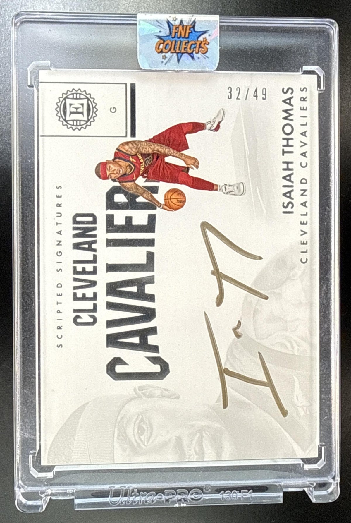 Isaiah Thomas Panini Encased 2017-18/49 Auto Cleveland Cavaliers