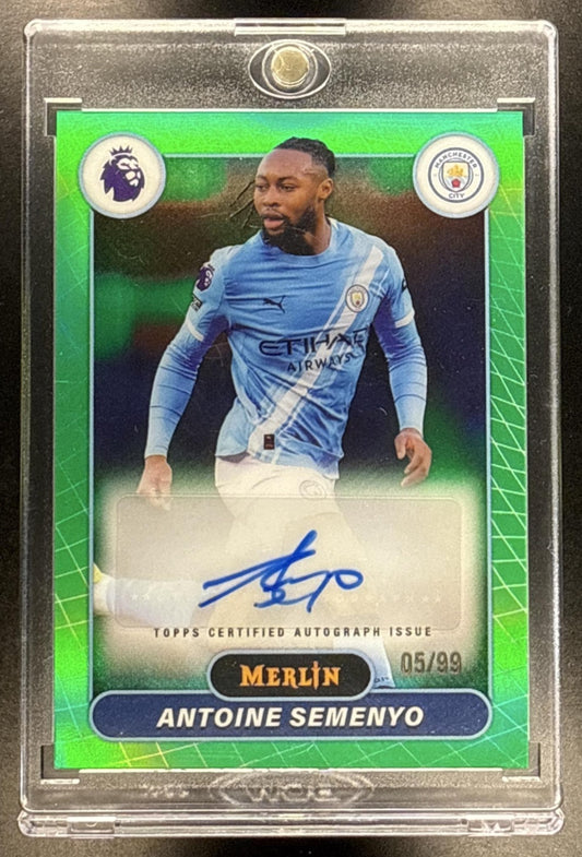 Antoine Semenyo Topps Merlin PL 2026 Auto Green Refractor /99 Manchester City