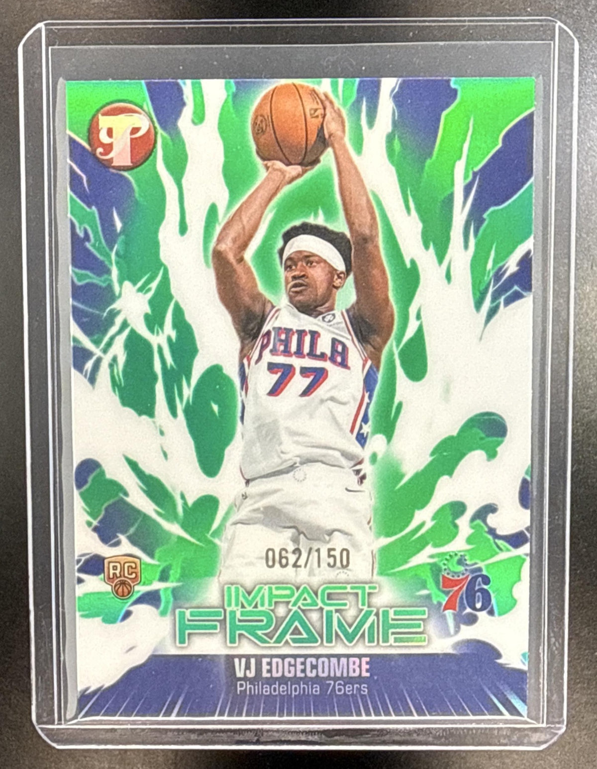 VJ Edgecombe Topps Pristine 2025-26 Green Refractor /150 RC Philadelphia 76ers