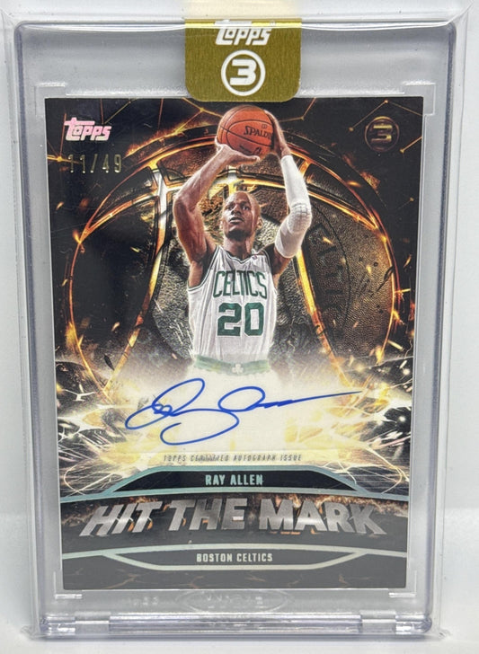 Ray Allen Topps Three 2025-26 Hit The Mark Auto /49 Boston Celtics