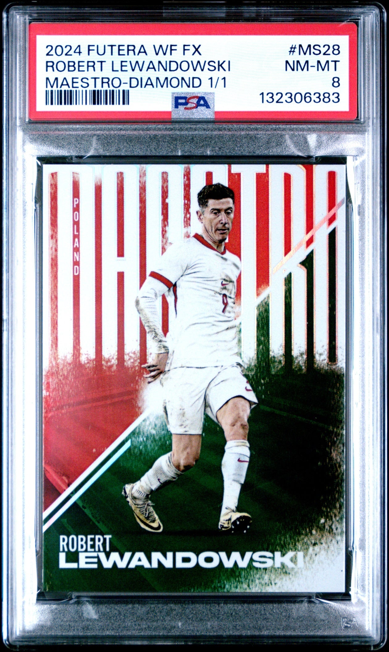 Robert Lewandowski Futera World Football FX 2024 Maestro 1/1 PSA 8 Poland