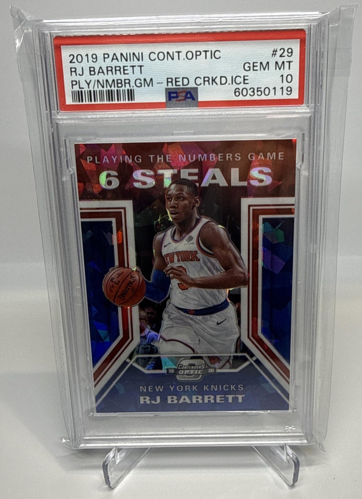 RJ Barrett Contenders Optic 2019-20 Red Cracked Ice RC PSA 10 New York Knicks