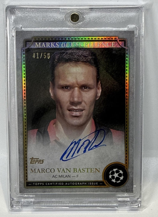 Marco van Basten Topps Definitive Collection UCC 2024-25 Gold /50 Auto AC Milan