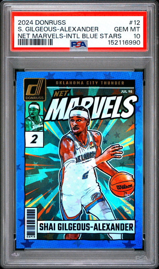 Shai Gilgeous-Alexander Donruss 2024-25 Intl Blue Stars /99 PSA 10 Thunder