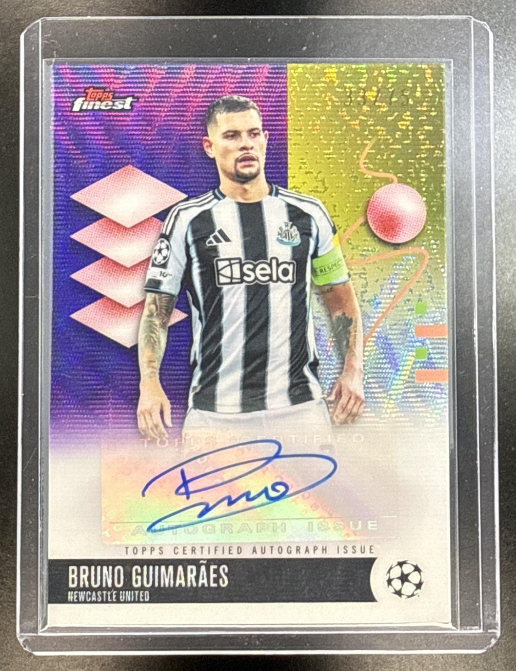 Bruno Guimaraes Topps UCC Finest 2025-26 Purple Wave /75 Newcastle United