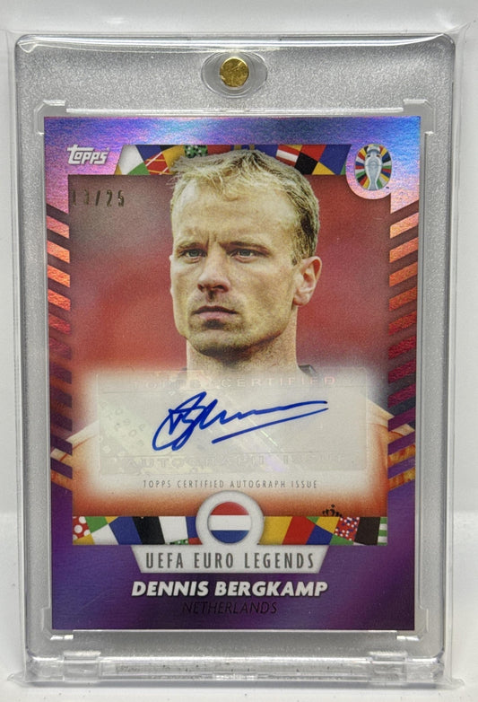 Dennis Bergkamp Topps Jose Mourinho Platinum '24 Auto Purple /25 Netherlands