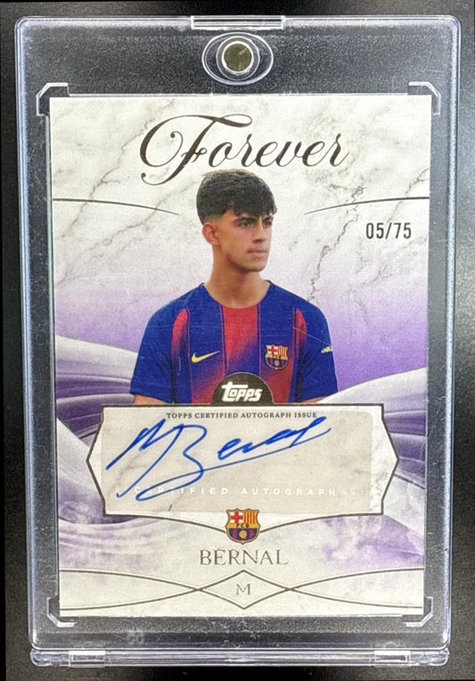 Marc Bernal Topps FC Barcelona Forever Soccer 2025-26 Men's Auto Purple /75