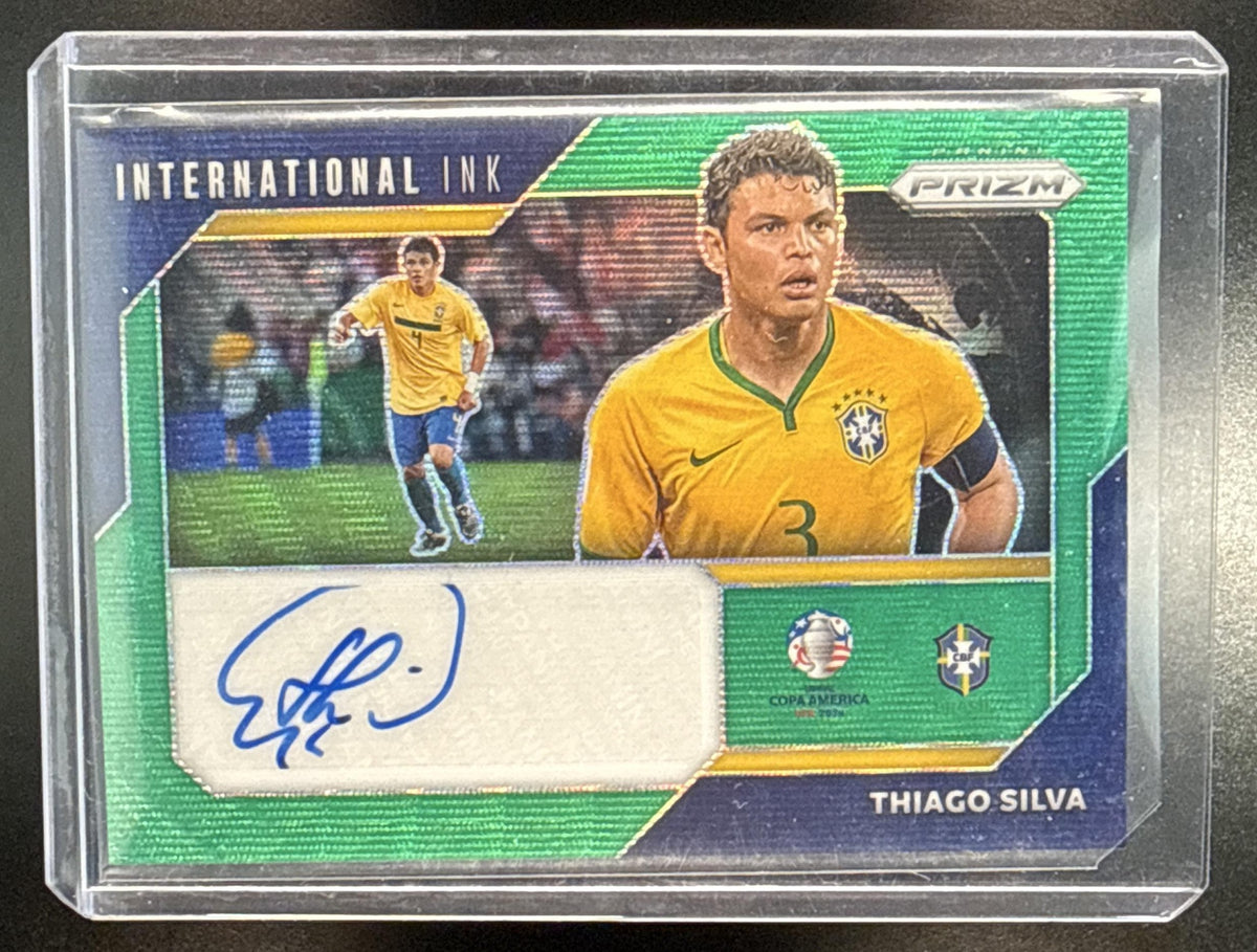 Thiago Silva Panini Prizm Copa America 2024-25 Green Wave Auto Brazil