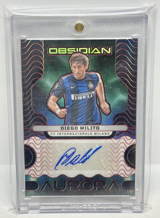 Diego Milito Panini Obsidian 2023-24 Red /25 Auto Inter Milan