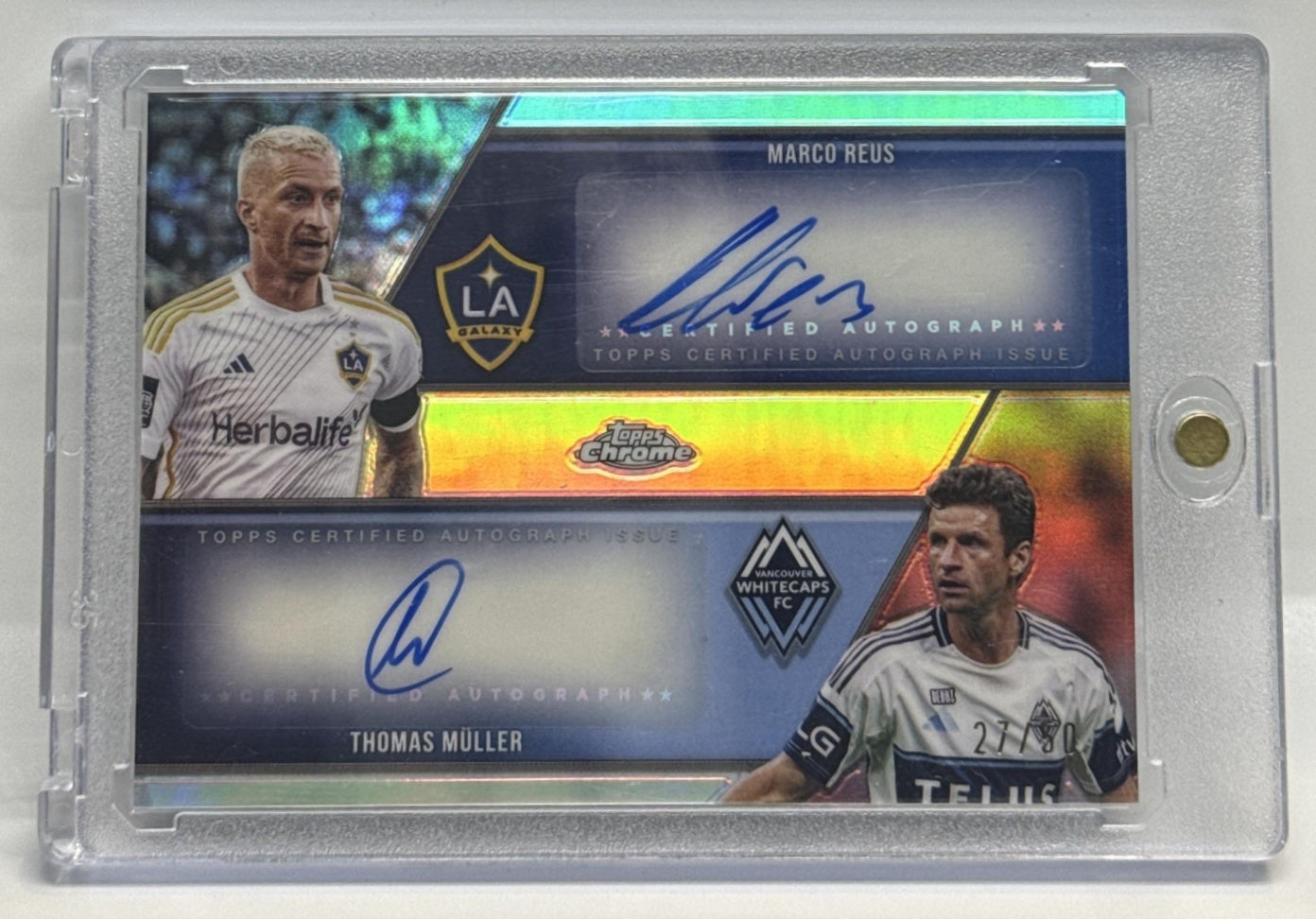 Thomas Muller Marco Reus Topps Chrome MLS 2025 Dual Auto /50