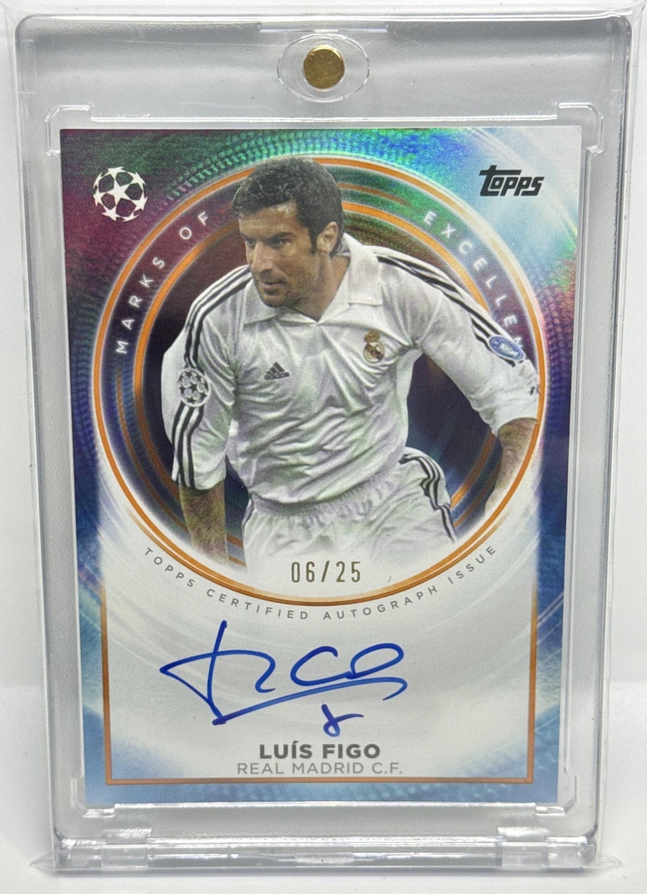 Luis Figo Topps Definitive Collection UCC 2024-25 Orange /25 Real Madrid C.F.