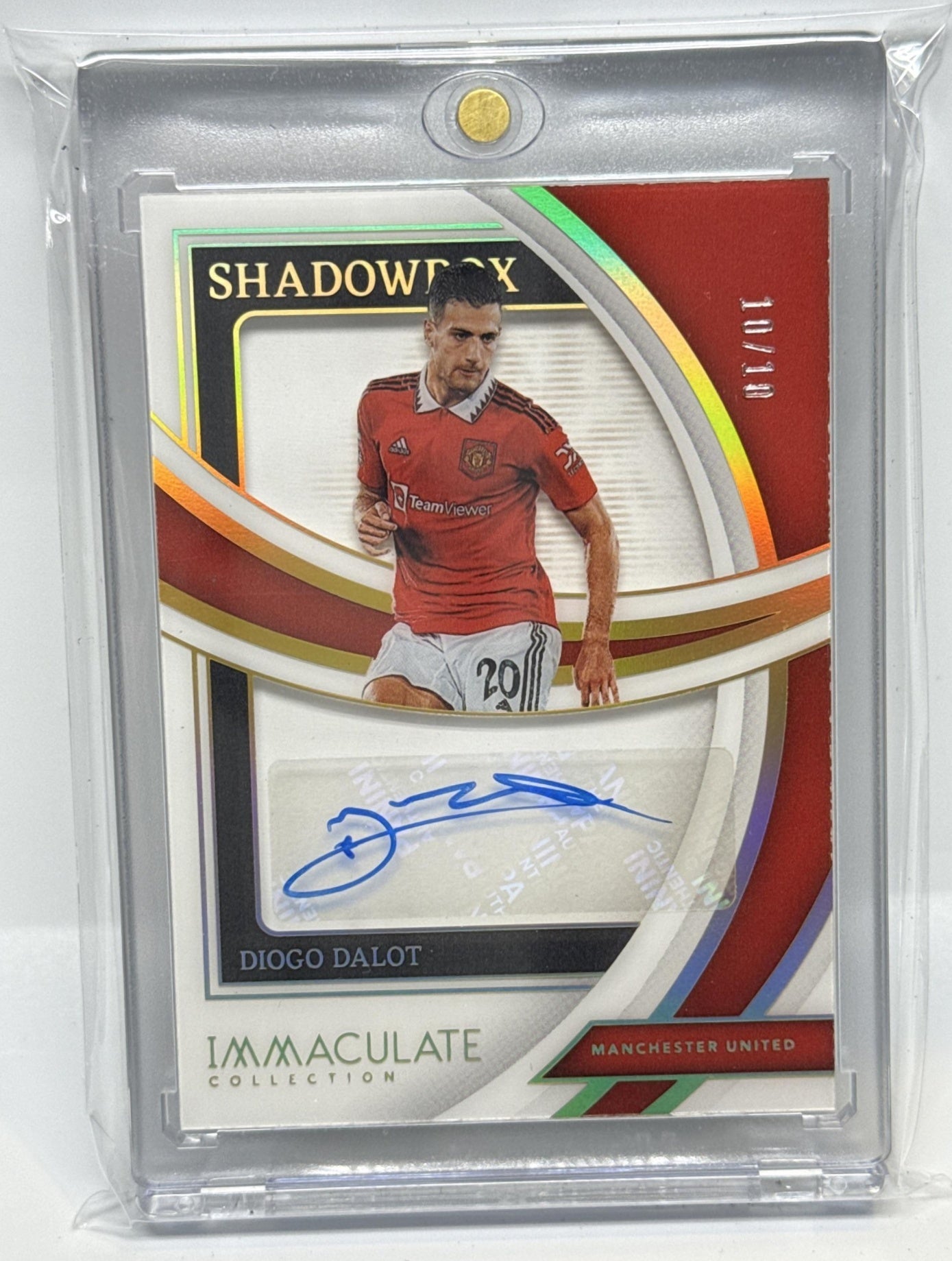 Diogo Dalot Panini Immaculate Collection 2022-23 Gold /10 Auto Manchester United