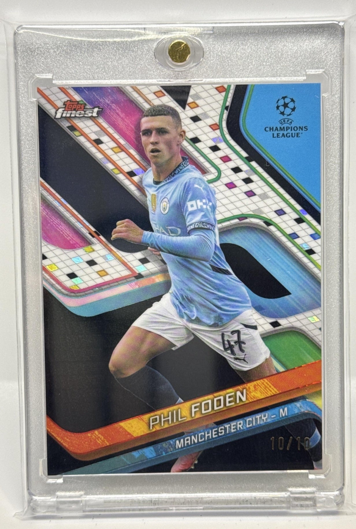 Phil Foden Topps Finest UCC 2024-25 Black Refractor /10 Manchester City