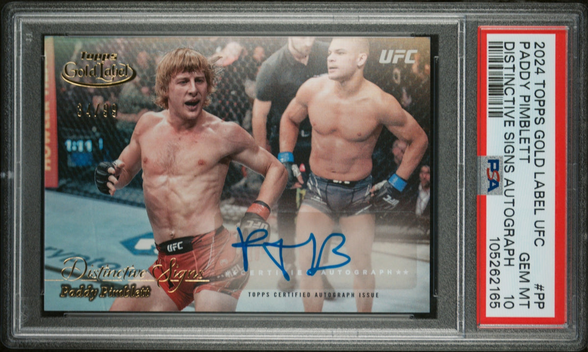 Paddy Pimblett Topps Gold Label UFC 2024 Distinctive Signs Auto PSA 10