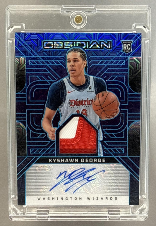 Kyshawn George Obsidian 2024-25 EE Deep Sea Mojo /5 Auto RC Washington Wizards