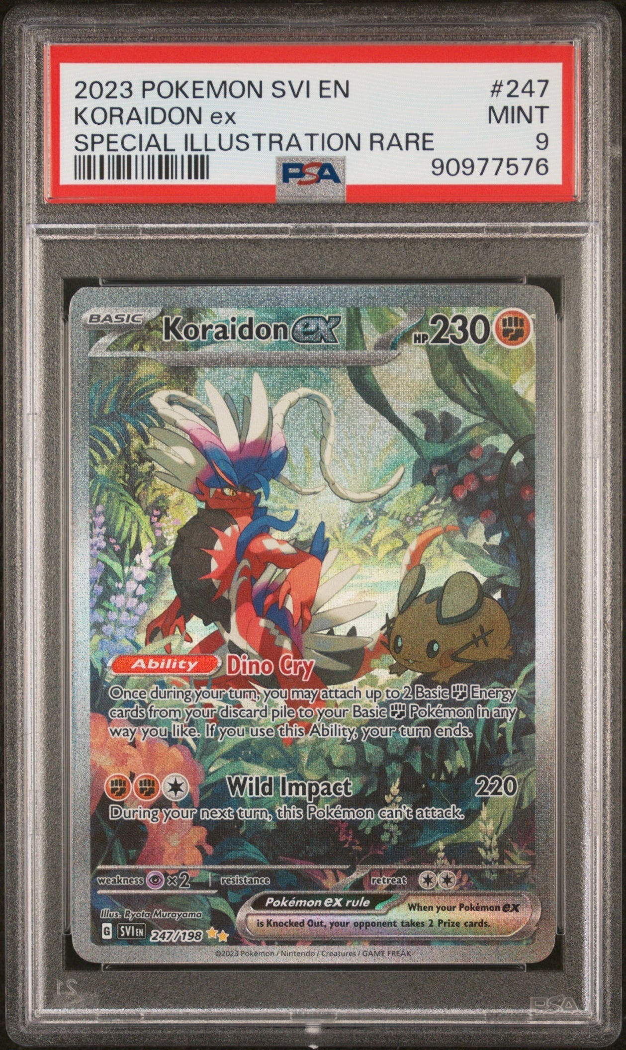 Koraidon ex Pokemon Scarlet & Violet 2023 Special Illustration Rare PSA 9