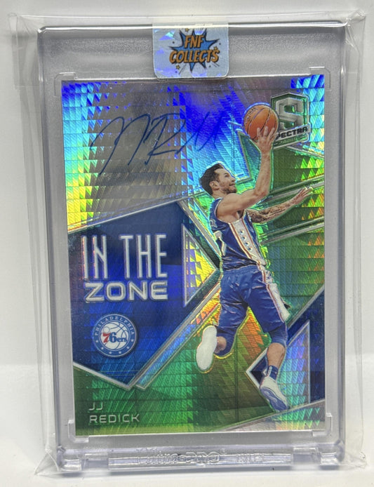 JJ Redick Panini Spectra 2018-19 Neon Green /49 Auto Philadelphia 76ers