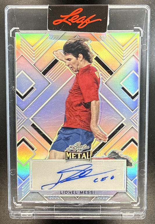 Lionel Messi Leaf Metal 2022 Auto Silver /20