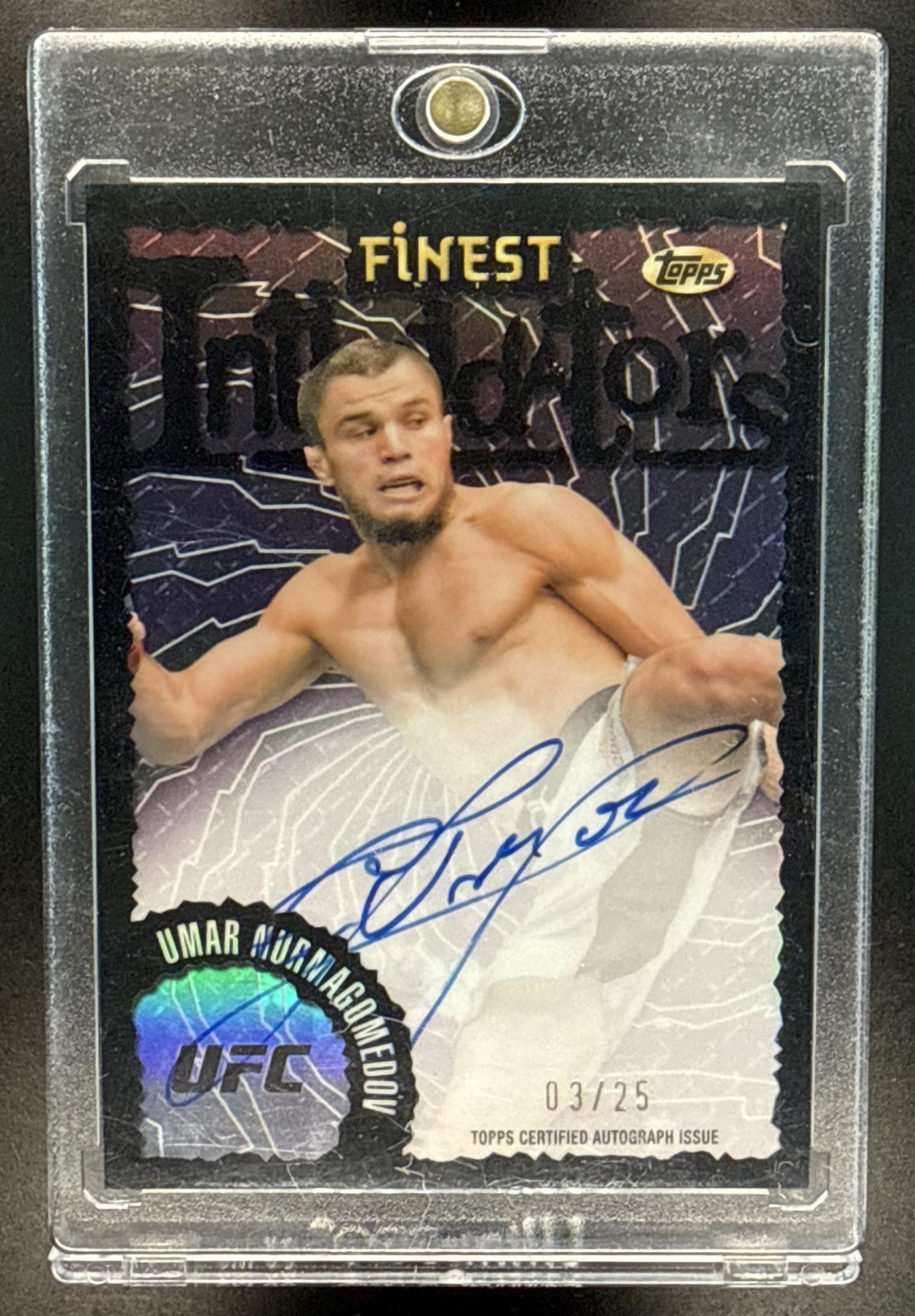 Umar Nurmagomedov Topps Finest UFC 2024 Intimidators Auto Black Refractor /25