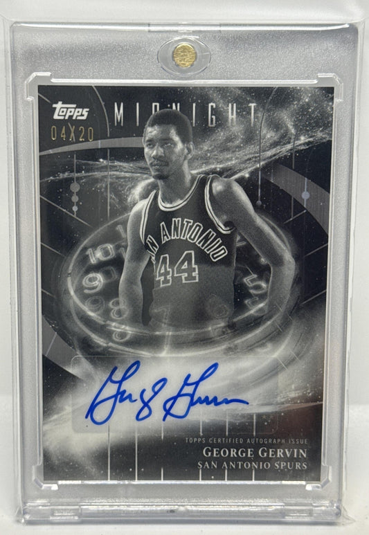 George Gervin Topps Midnight 2025-26 Equinox /20 Auto San Antonio Spurs