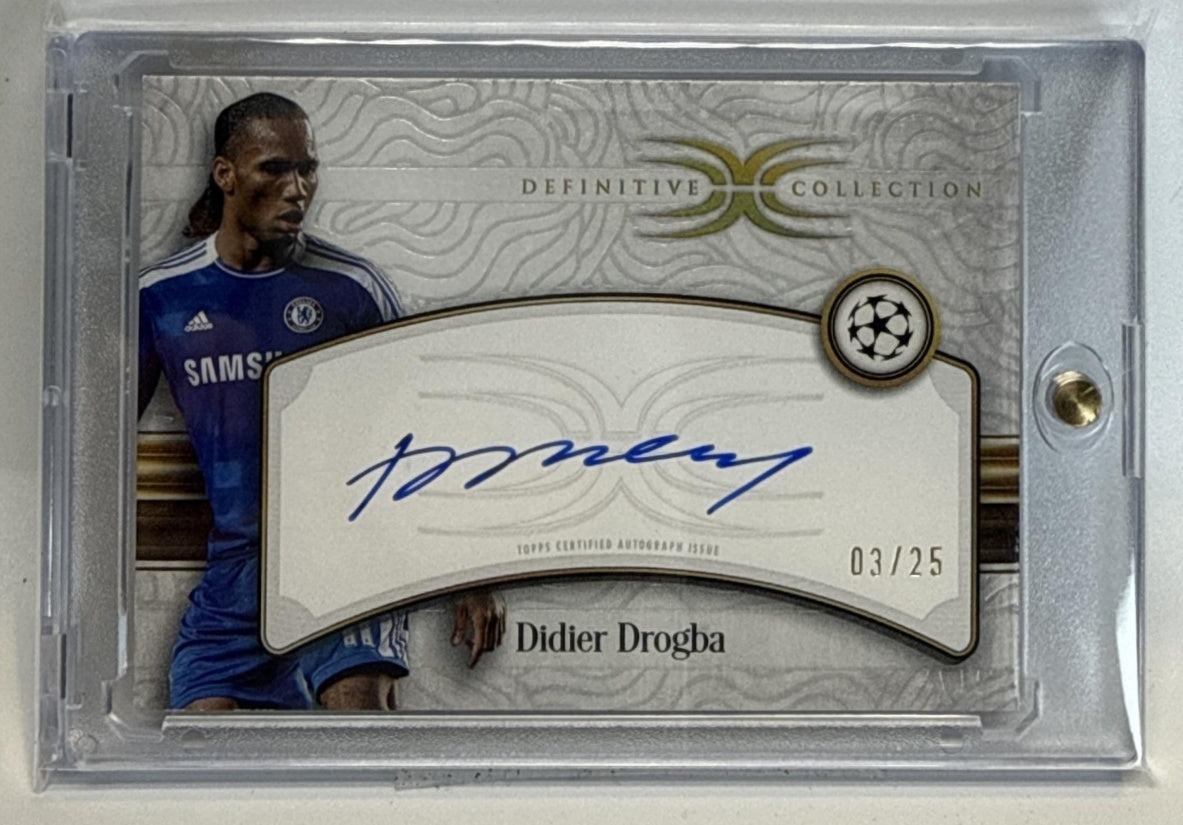 Didier Drogba Topps Definitive Collection UCC 2024-25/25 Auto Chelsea FC