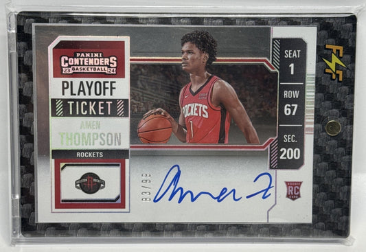 Amen Thompson Contenders 2023-24 Playoff Ticket /99 Auto Rookie Houston Rockets