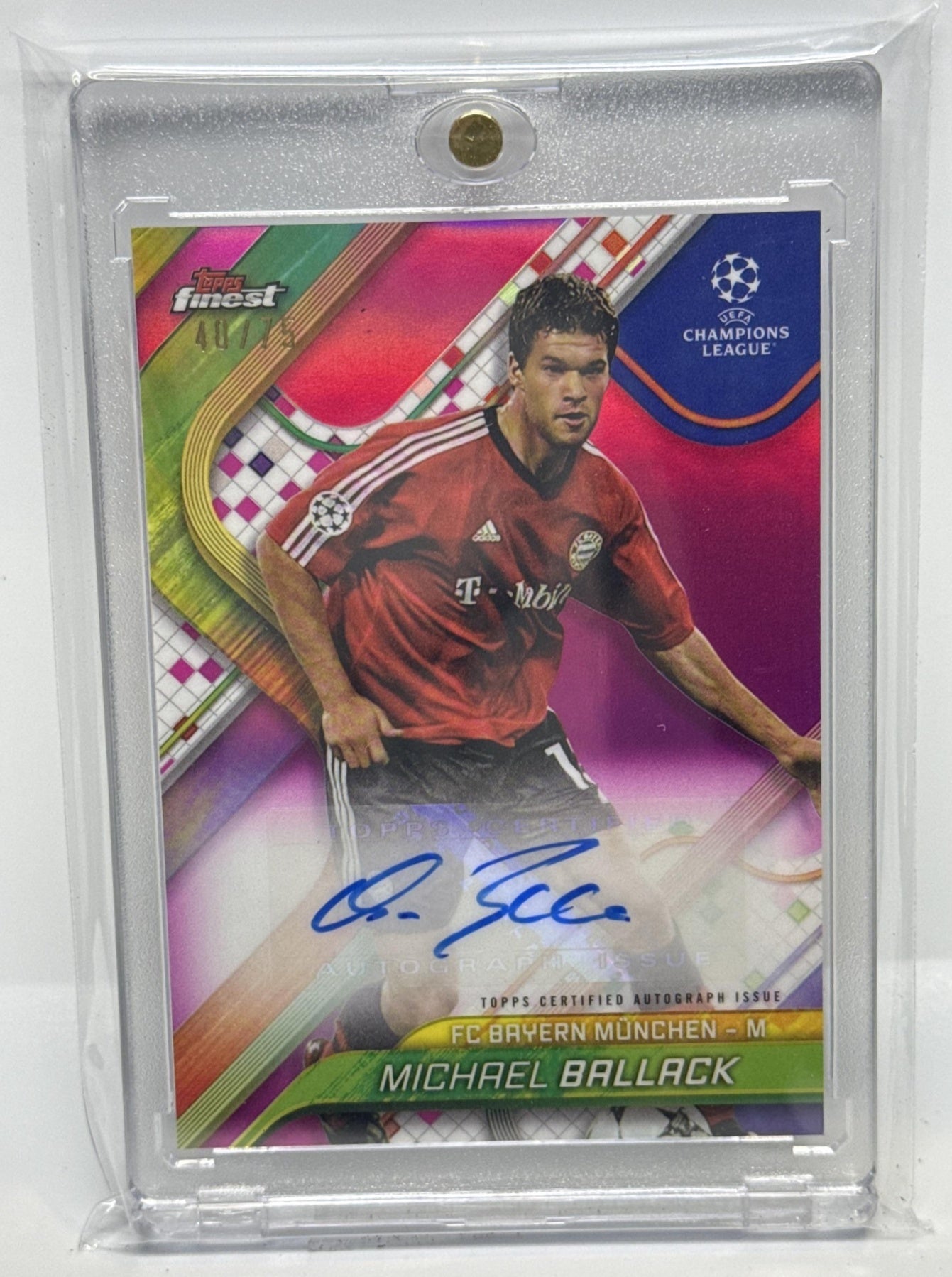 Michael Ballack Topps Finest UCC 2024-25 Magenta /75 Auto FC Bayern Munchen